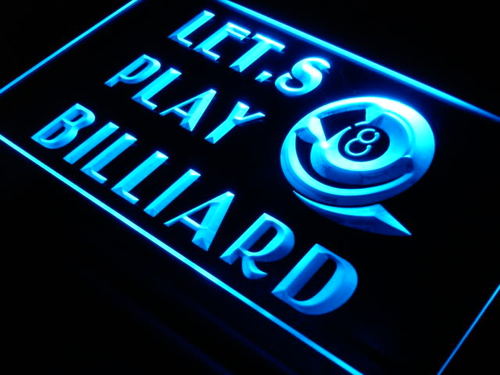 Billiard Let's Play Pool Room LED Neon Sign